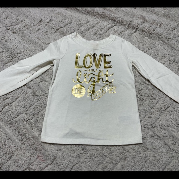 Cat & Jack 18 month long sleeved white shirt with gold writing - Picture 2 of 2